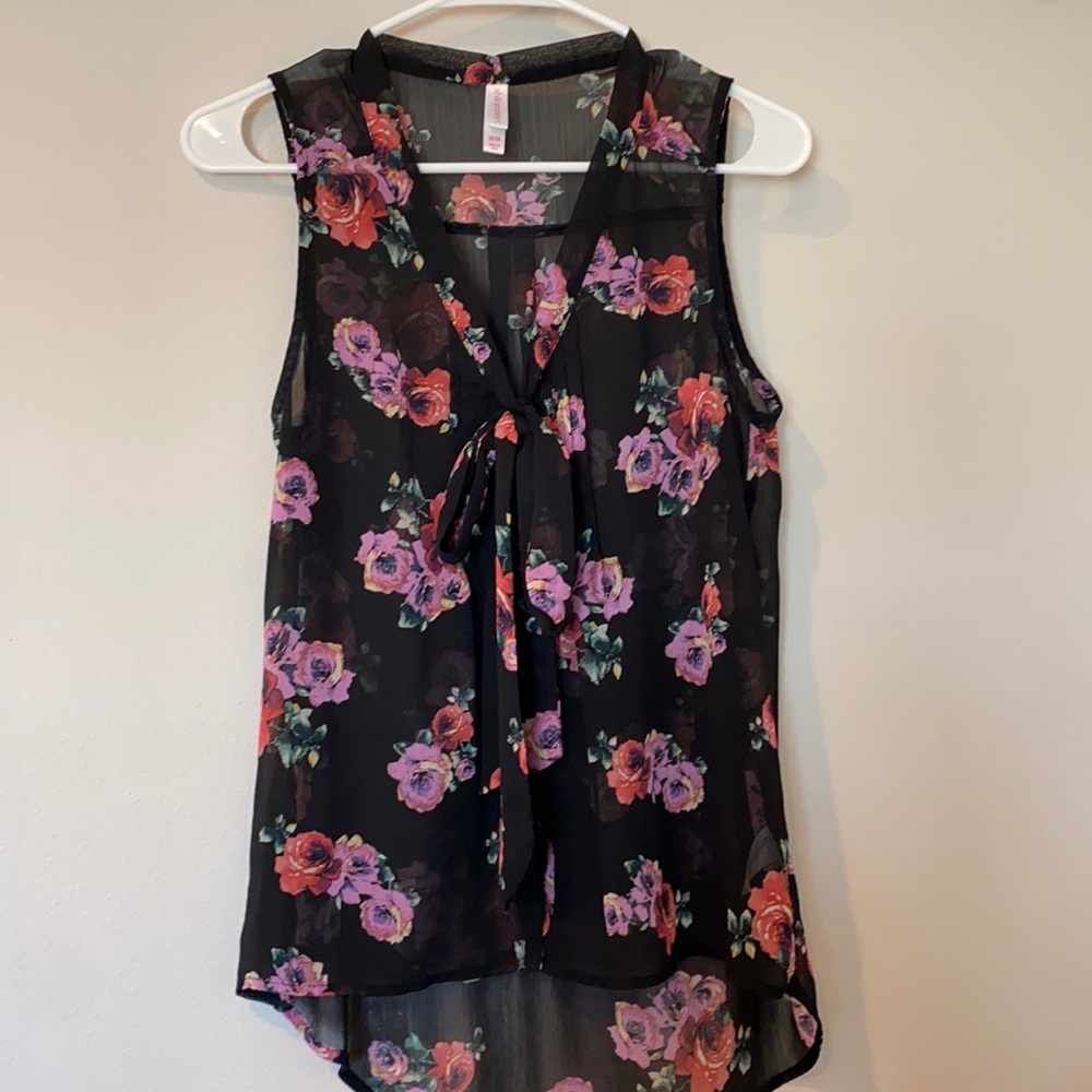 Black Floral Top